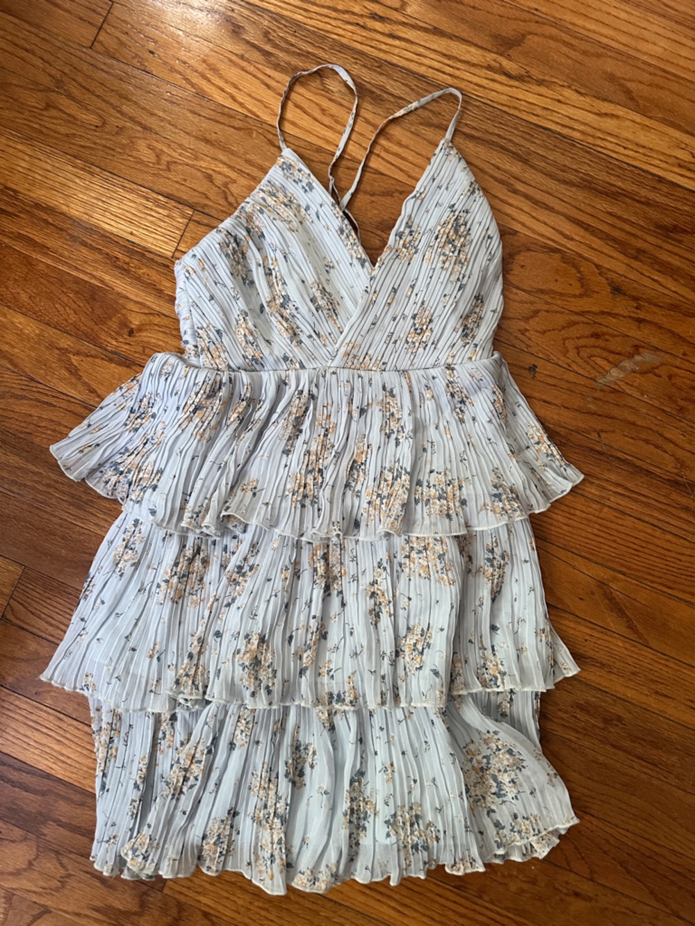 Floral Ruffle Women’s Top - Light Blue